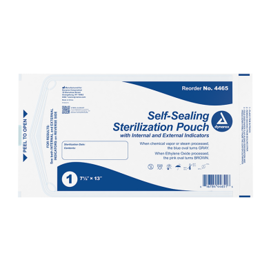 4465 Dynarex® Self-Sealing Sterilization/Autoclave Pouches - 7-1/2` x 13`